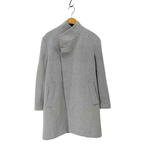 ザラ ZARA ポルトガル製 比翼 スタンドネック バルマカーンコート ステンカラーコート メンズ import:M