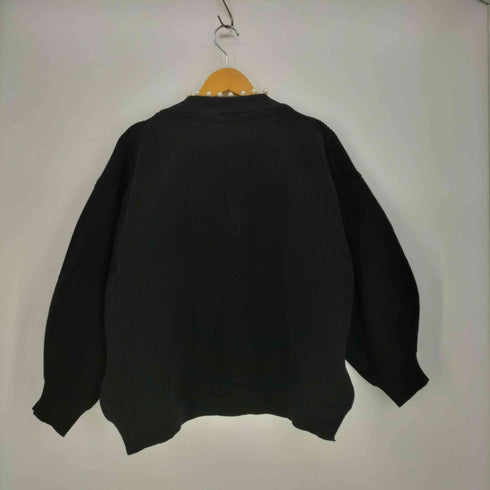 ESICA パール ビジュー リブ ニット カーディガン レディース M-L
