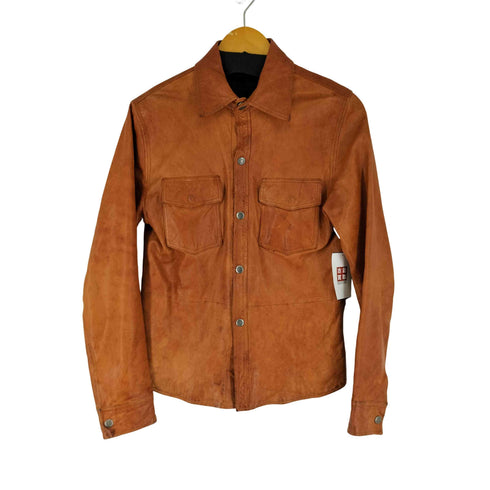 ラムレザー シャツジャケット メンズ