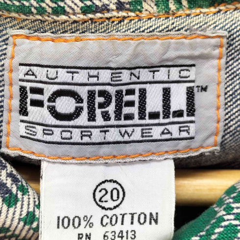 FORELLI SPORTWEAR 襟 袖 チェック切替 3rdパターン デニムカバーオール メンズ 20