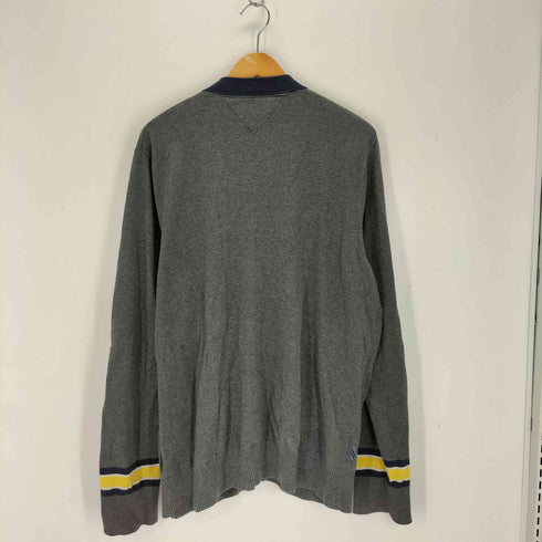 トミーヒルフィガー TOMMY HILFIGER ロゴ刺繍 ラインカーディガン メンズ XXL