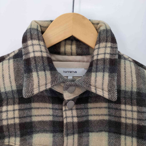 ノンネイティブ nonnative マドラスチェック ウール シャツ ダウン ジャケット メンズ JPN:1