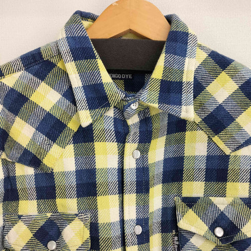 ブルーブルー BLUE BLUE INDIGO DYE フラップポケット チェック ネル ウエスタン シャツ メンズ 2