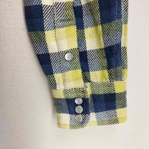 ブルーブルー BLUE BLUE INDIGO DYE フラップポケット チェック ネル ウエスタン シャツ メンズ 2