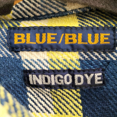 ブルーブルー BLUE BLUE INDIGO DYE フラップポケット チェック ネル ウエスタン シャツ メンズ 2