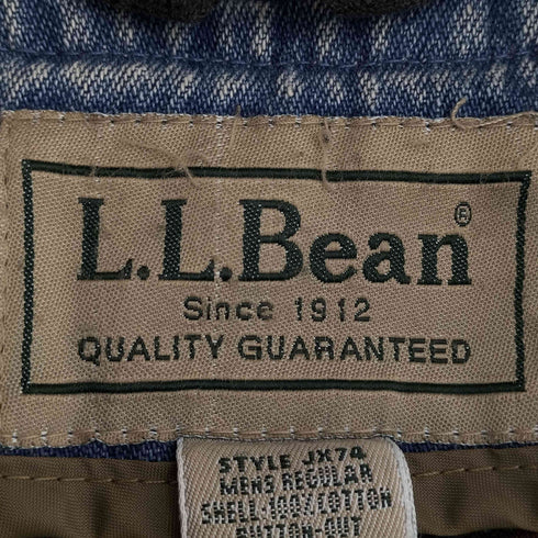 エルエルビーン L.L.Bean 00s チェック PRIMALOFT 中綿ライナー付き 襟コーデュロイ デニム ハンティングジャケット メンズ import:L