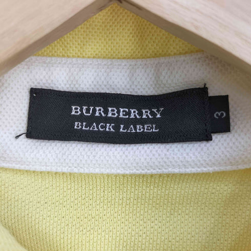 バーバリーブラックレーベル BURBERRY BLACK LABEL ロゴ刺繍 ボーダー 鹿の子 ポロシャツ メンズ 3