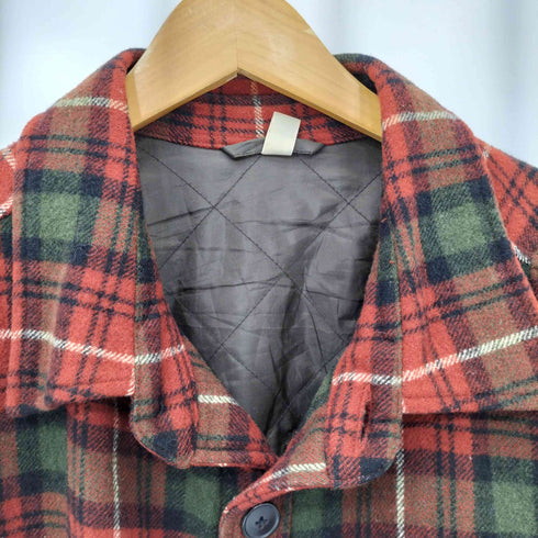 ユニクロ UNIQLO オールド チェック柄 裏地キルティング レーヨンウールジャケット メンズ L