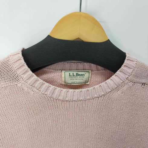 エルエルビーン L.L.Bean 80S USA製 リブ編み クルーネック コットン ニット セーター メンズ import:L