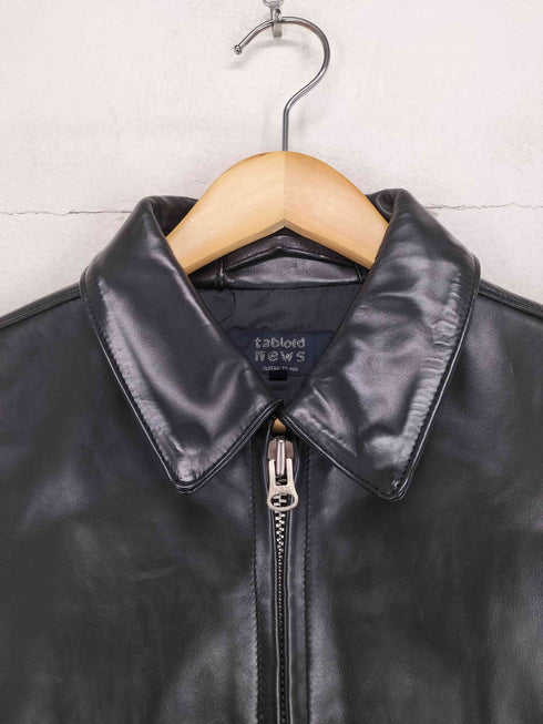 タブロイドニュース tabloid news horse leather ホースレザーシングルライダースジャケット メンズ 2