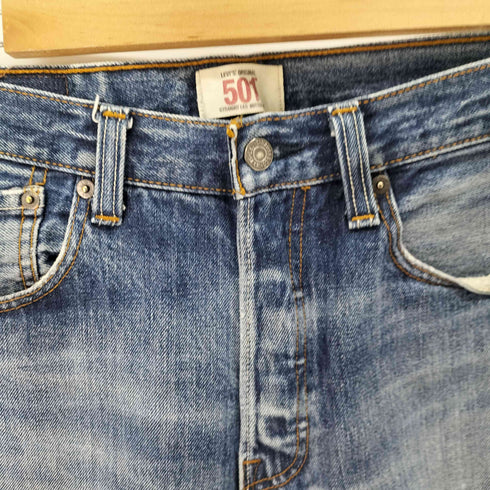 リーバイス Levis ドミニカ共和国製 501 straight fit ボタン裏刻印4140 ダメージ ストレート デニムパンツ メンズ W32L30