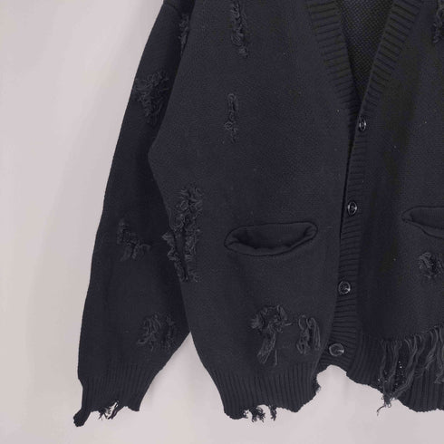 ダンケシェーン Danke Schon 23AW PREMIUM COTTON OVERSIZE DAMAGE KNIT CARDIGAN プレミアムコットンオーバーサイズダメージニットカーディガン レディース FREE
