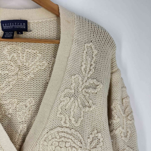 ノードストローム NORDSTROM 刺繍デザイン ウール カーディガン レディース import:L