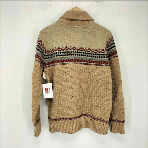 エディーバウアー Eddie Bauer ネップ 総柄 ジップアップ ニットジャケット メンズ JPN:S