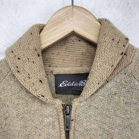 エディーバウアー Eddie Bauer ネップ 総柄 ジップアップ ニットジャケット メンズ JPN:S