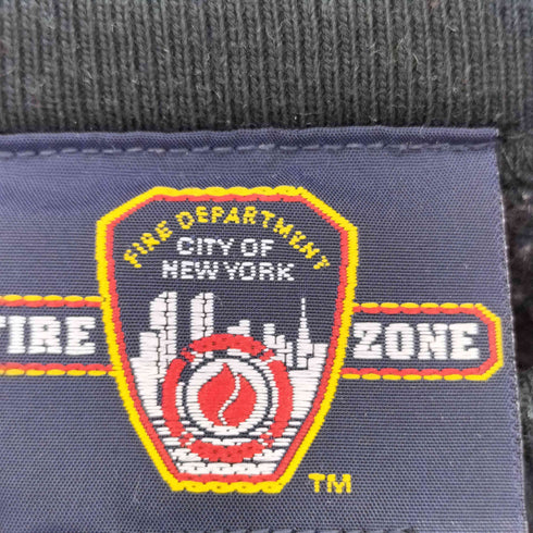 FIRE ZONE ロゴワッペン ニューヨーク消防局 クルーネック スウェットトレーナー メンズ L