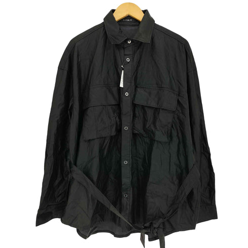 シヴァーライズ CIVARIZE ウエストベルト付きPUレザーオーバーサイズミリタリーシャツ メンズ FREE