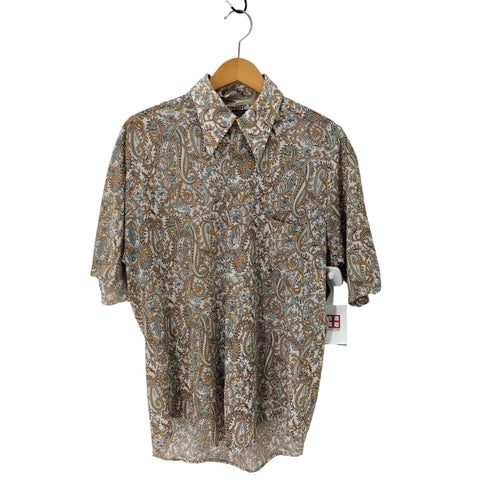 タウンクラフト TOWNCRAFT 70S デカ襟 襟芯 総柄 ペイズリー柄 S/S シャツ メンズ import:L