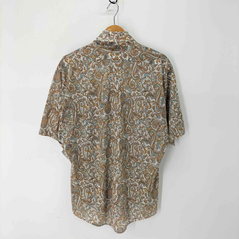 タウンクラフト TOWNCRAFT 70S デカ襟 襟芯 総柄 ペイズリー柄 S/S シャツ メンズ import:L
