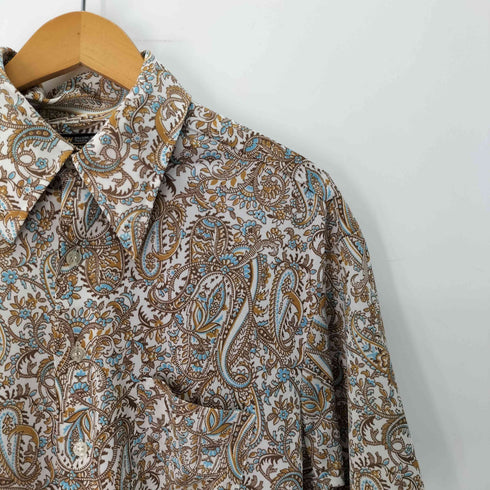 タウンクラフト TOWNCRAFT 70S デカ襟 襟芯 総柄 ペイズリー柄 S/S シャツ メンズ import:L