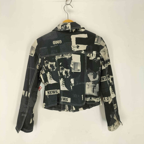 デシグアル Desigual 新聞プリントのジッパージャケット レディース import:XS