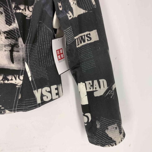 デシグアル Desigual 新聞プリントのジッパージャケット レディース import:XS