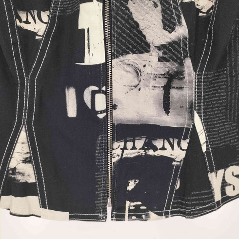 デシグアル Desigual 新聞プリントのジッパージャケット レディース import:XS