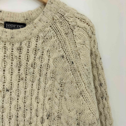 ランズエンド LANDS END 90s イングランド製 ネップ フィッシャーマンセーター メンズ import:M
