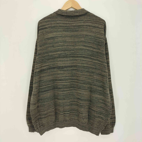 アクシスト AXIST マルチボーダー 長袖 ニットポロ メンズ import:XL