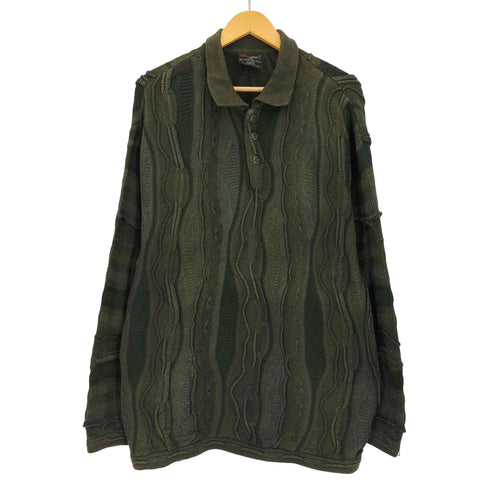 Bergati 90s 長袖 3D ニットポロ メンズ import:XL