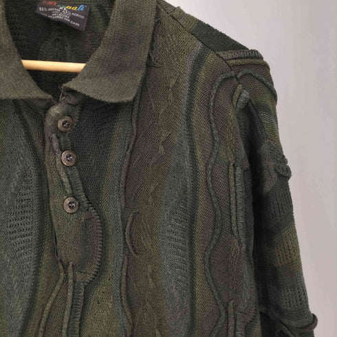 Bergati 90s 長袖 3D ニットポロ メンズ import:XL