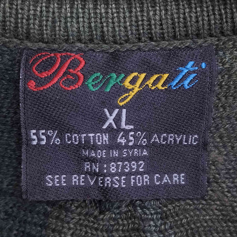 Bergati 90s 長袖 3D ニットポロ メンズ import:XL