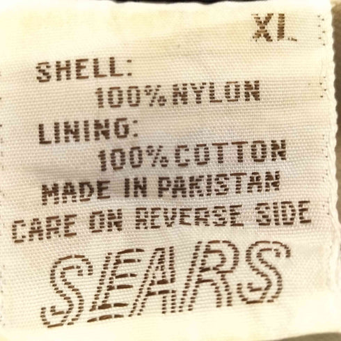 シアーズ Sears 80S パキスタン製 ナイロン コーチジャケット メンズ import:XL