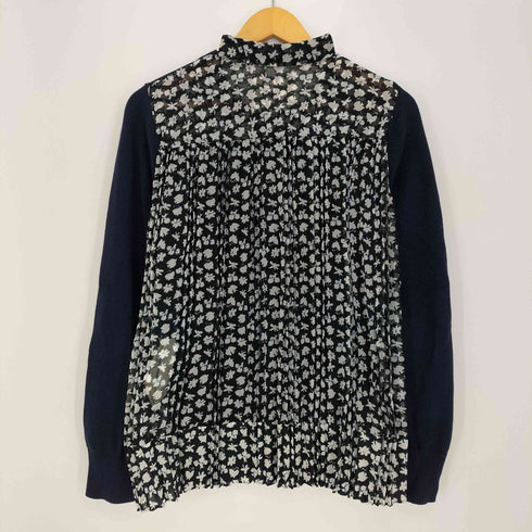 サカイ Sacai 異素材切替 バックプリーツ コットンニット レディース JPN:2