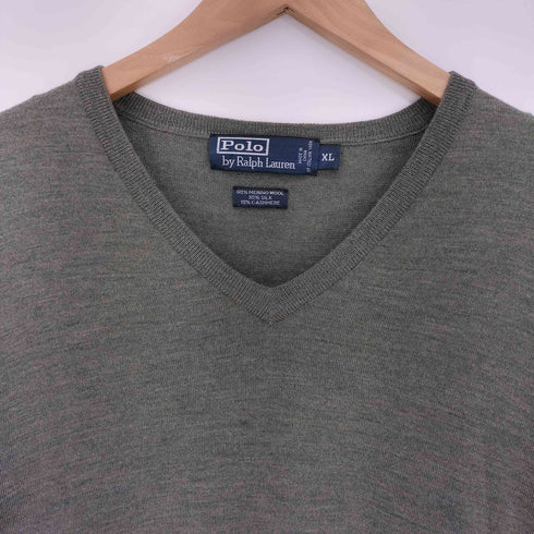 ポロバイラルフローレン Polo by RALPH LAUREN シルクカシミヤ混 Vネック ニット メンズ import:XL