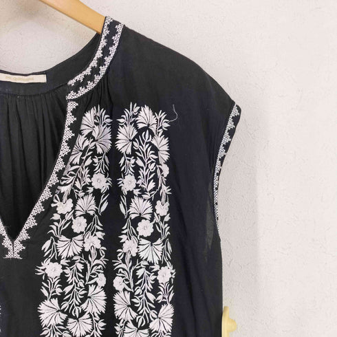 ヌキテパ NE QUITTEZ PAS コットンボイル刺繍タッセルワンピース ノースリーブ レディース