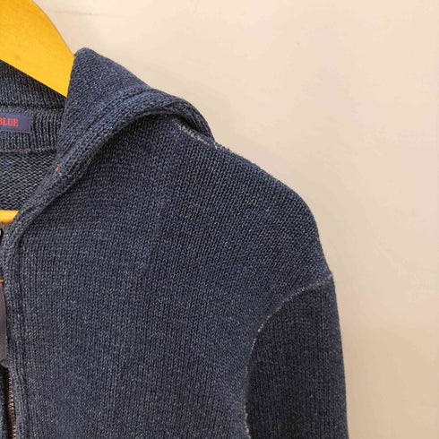 ブルーブルー BLUE BLUE 圧縮ウールニット ショールカラー ジップアップジャケット メンズ US:30-31