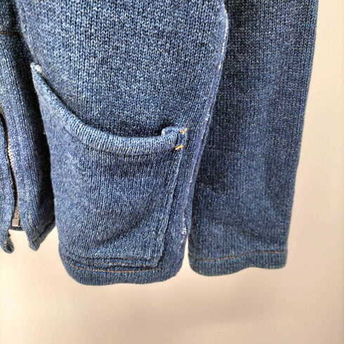 ブルーブルー BLUE BLUE 圧縮ウールニット ショールカラー ジップアップジャケット メンズ US:30-31