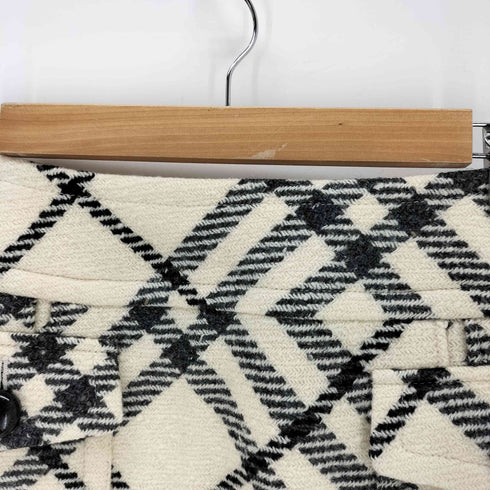 バーバリーブルーレーベル BURBERRY BLUE LABEL ポケット ウールチェックミニスカート レディース JPN:38