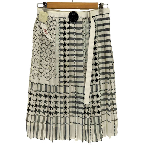 サカイ Sacai 17SS スタープリント プリーツ ラップ スカート レディース JPN:2