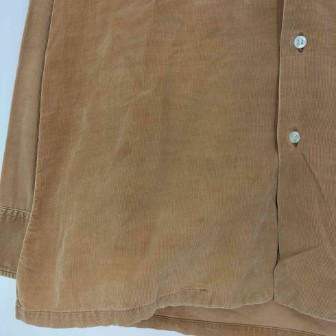 70s 細畝 コーデュロイ 長袖 オープンカラーシャツ ボックスシルエット メンズ import:L