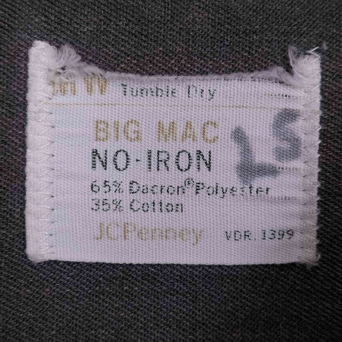 ビッグマックジェイシーペニー BIG MAC JCPenney 70s NO-IRON 襟芯 長袖 シャンブレーシャツ メンズ