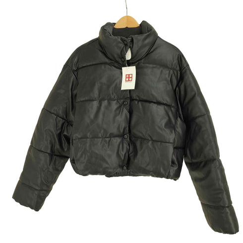 ザラ ZARA フェイクレザー 中綿ダウンジャケット レディース import:L