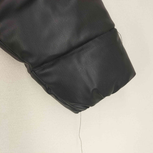 ザラ ZARA フェイクレザー 中綿ダウンジャケット レディース import:L