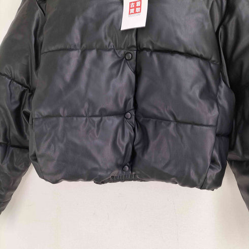 ザラ ZARA フェイクレザー 中綿ダウンジャケット レディース import:L