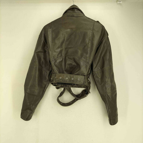 ザラ ZARA レザー シングルライダースジャケット レディース JPN:L