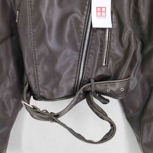 ザラ ZARA レザー シングルライダースジャケット レディース JPN:L
