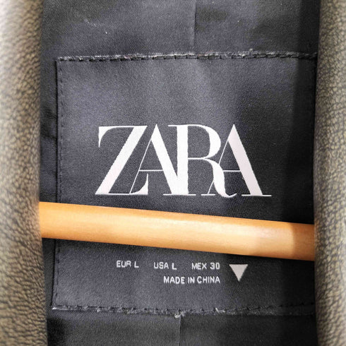 ザラ ZARA レザー シングルライダースジャケット レディース JPN:L
