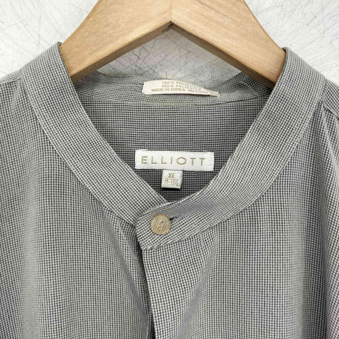 エリオット elliott 90s バンドカラーシャツ 鹿の子柄 メンズ import:XL