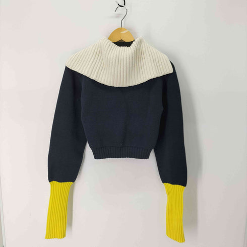 スリーワンフィリップリム 3.1 phillip lim Vネック セーラーカラー クロップド ロングスリーブ ニットセーター レディース import:S